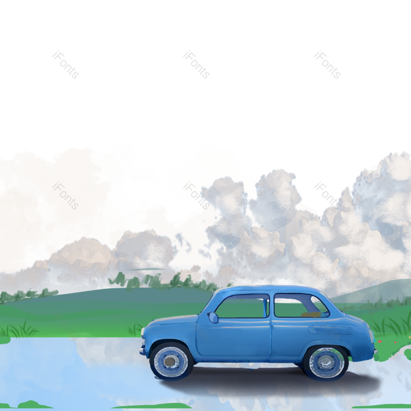 汽车图片,卡通汽车元素,汽车元素PNG,旅行免抠素材